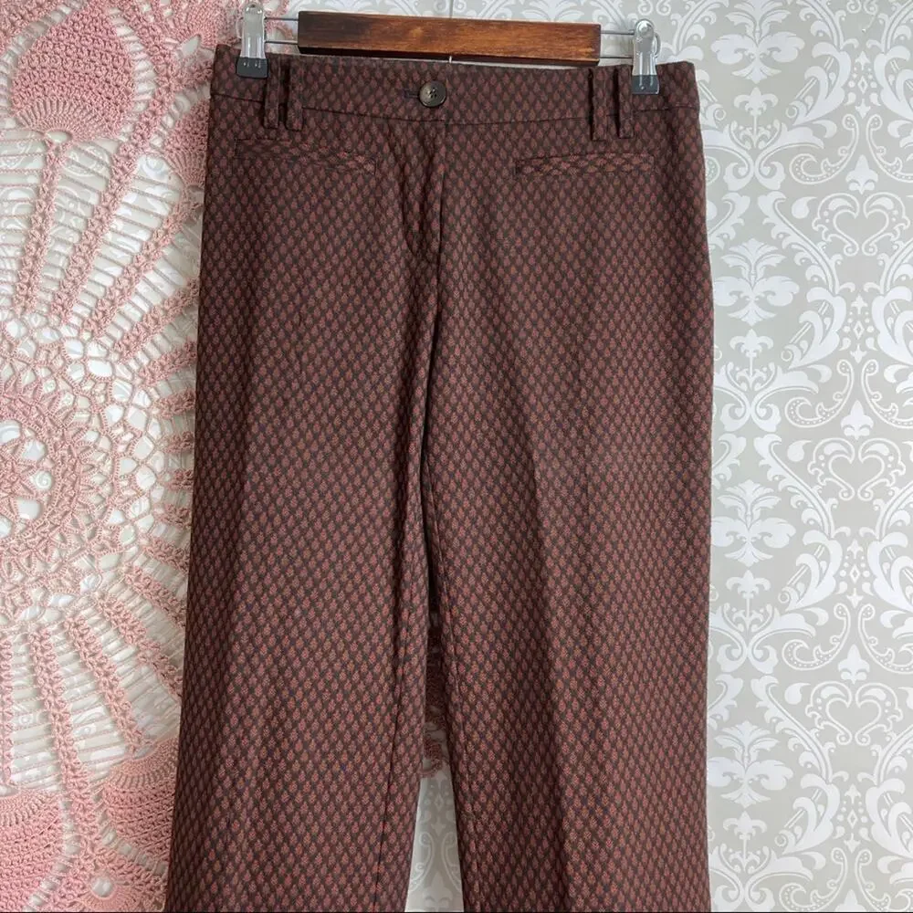 5/$30 Anthro Leifsdottir Black Orange Pants Slacks 0